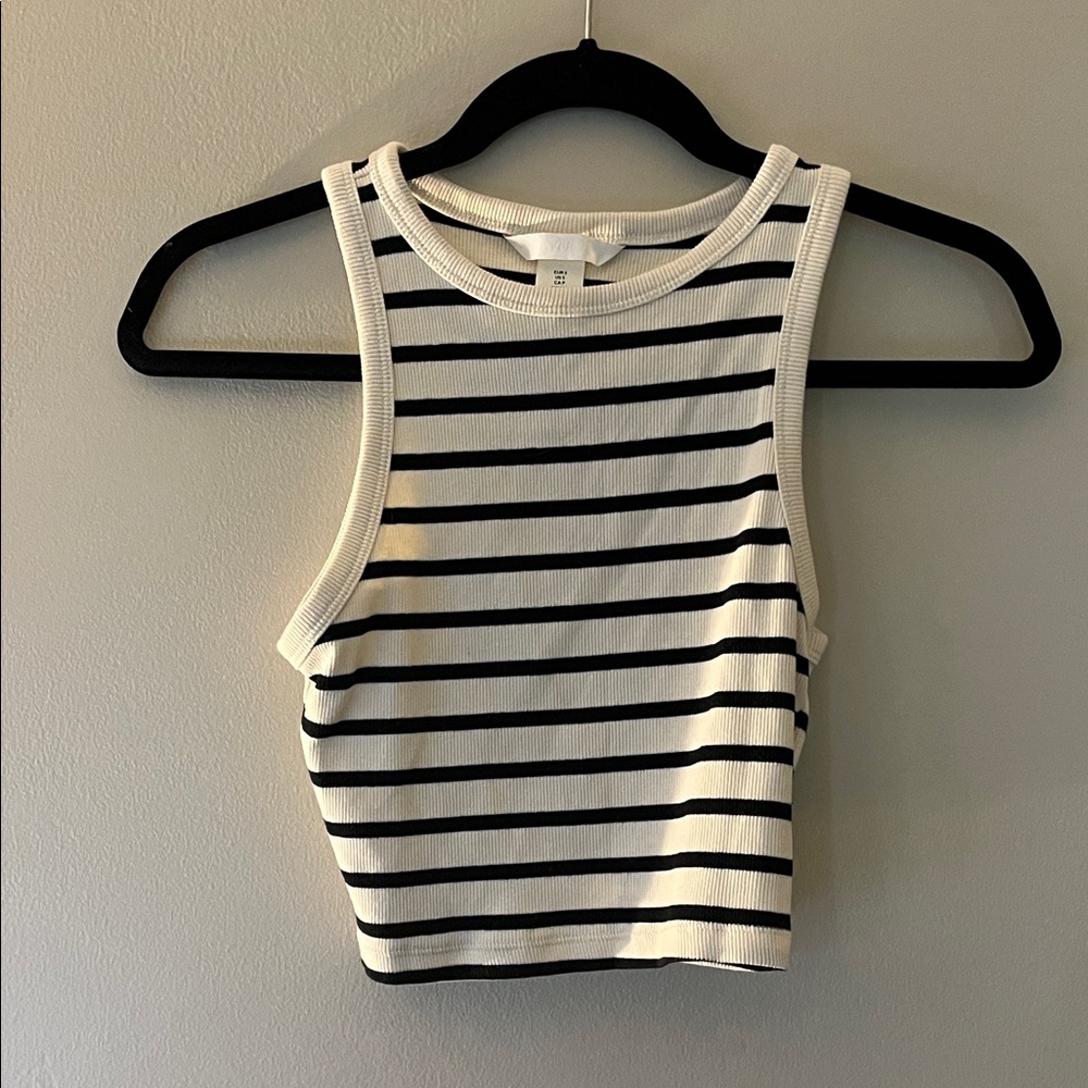 H&M Monochrome Striped Tank Top